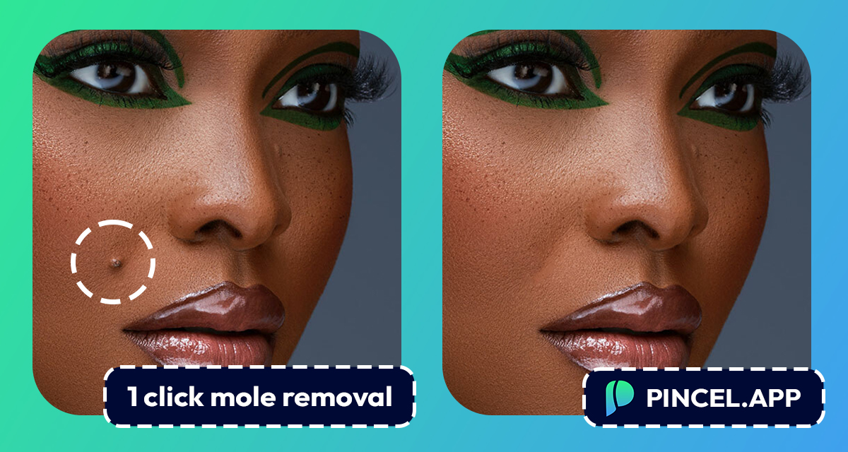Remove a mole from photo with 1 click