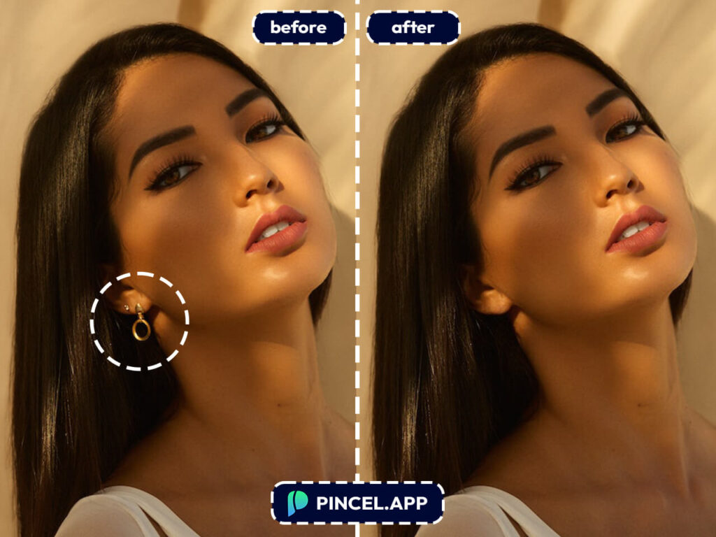 delete earring from photo without photoshop