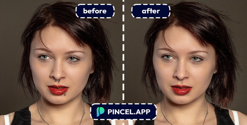 Remove a piercing from photo with 1 click