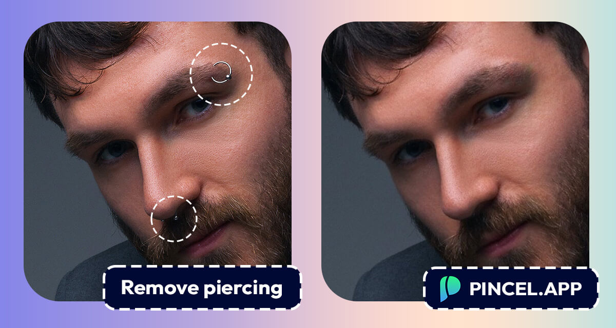 Remove a piercing from photo with 1 click