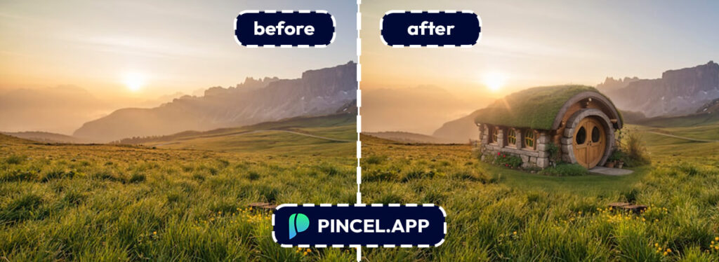 add house to photo using Pincel AI