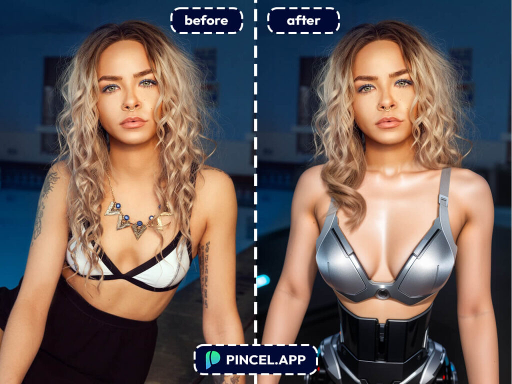 sexy female robot photo effect