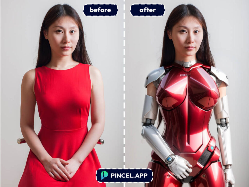 make robotic woman photo effect