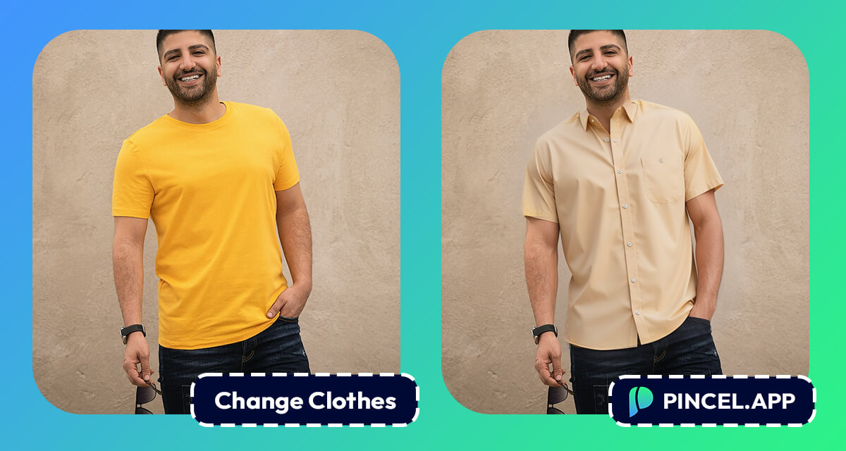 Change clothes on photo with AI