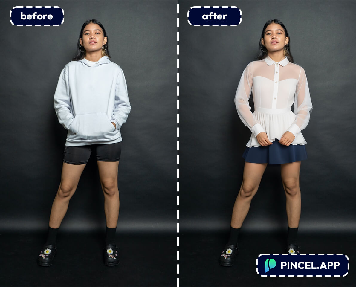 Change Clothes On Photo Using AI Pincel