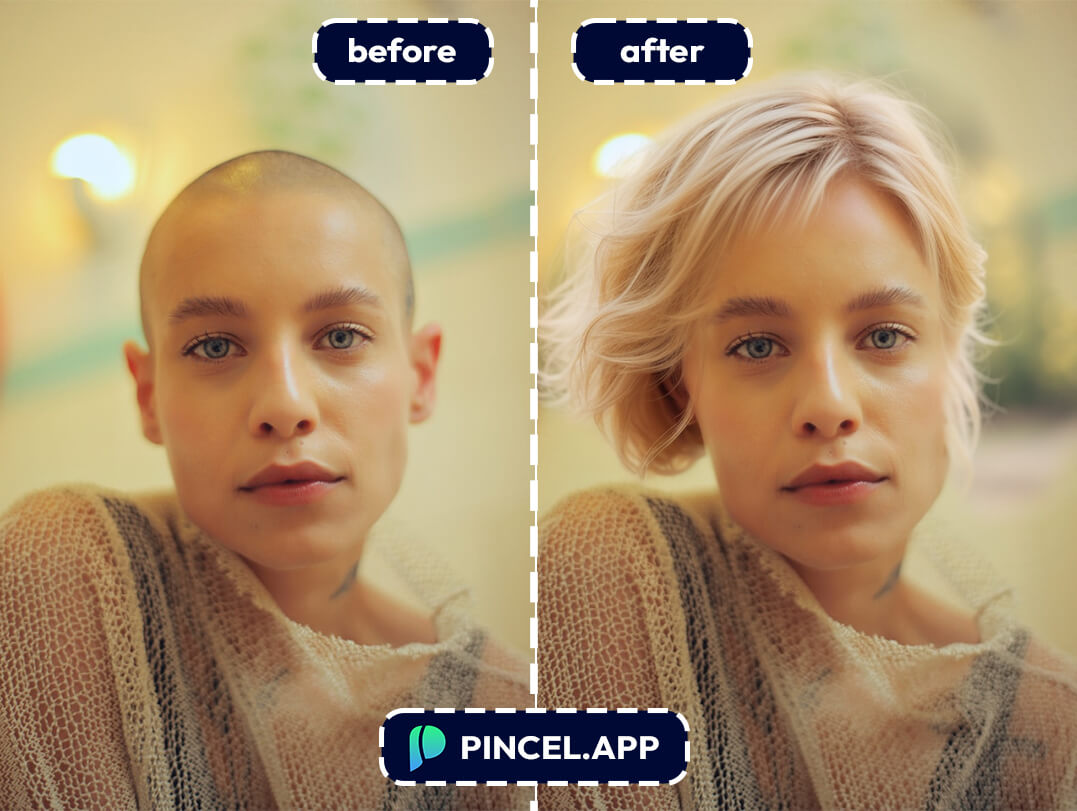 Add Hair to Bald Photo Using AI Pincel