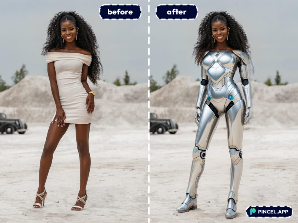 Add iron woman costume realistic effect