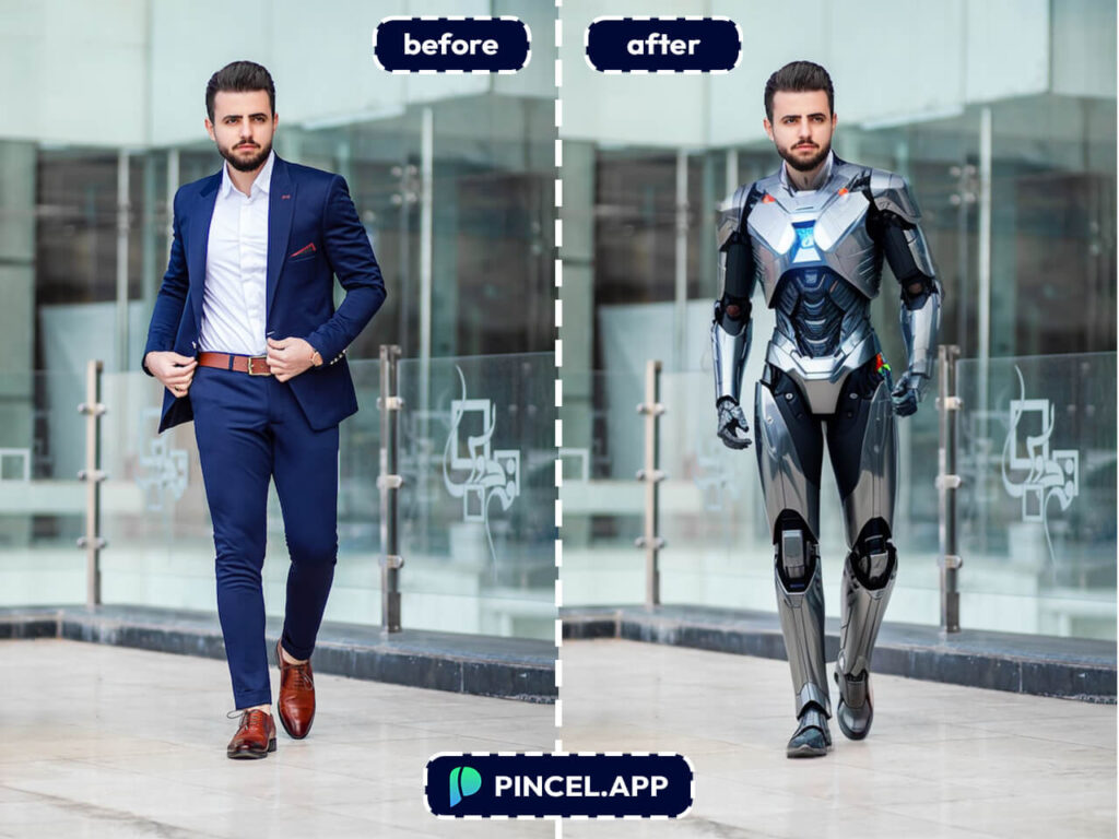 Humanoid robot photo manipulation