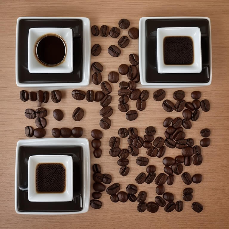 qr code art with coffee beans