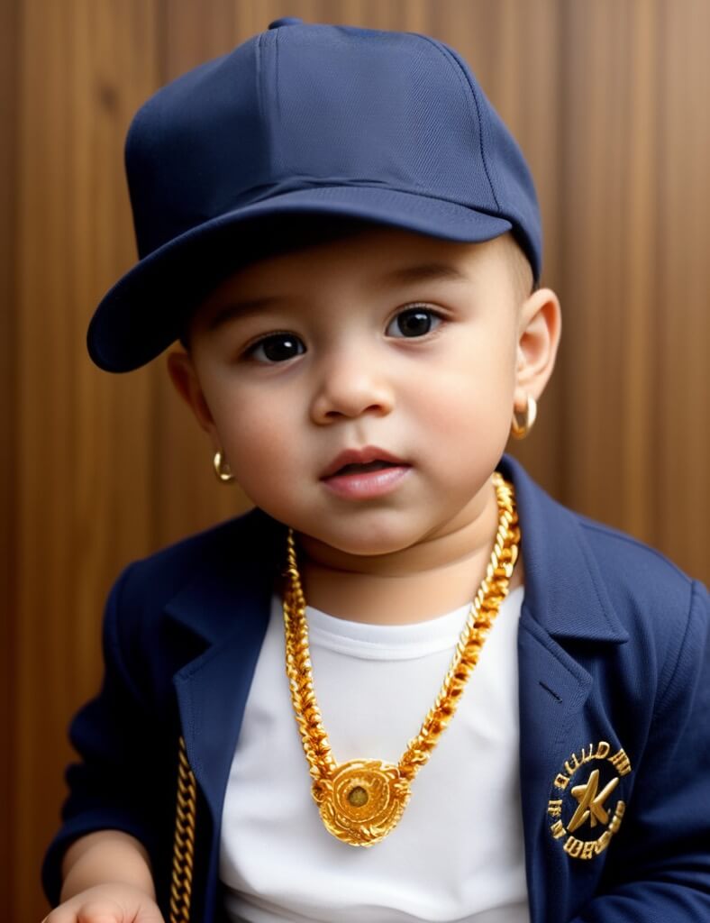 young baby hip hop gangster funny effect