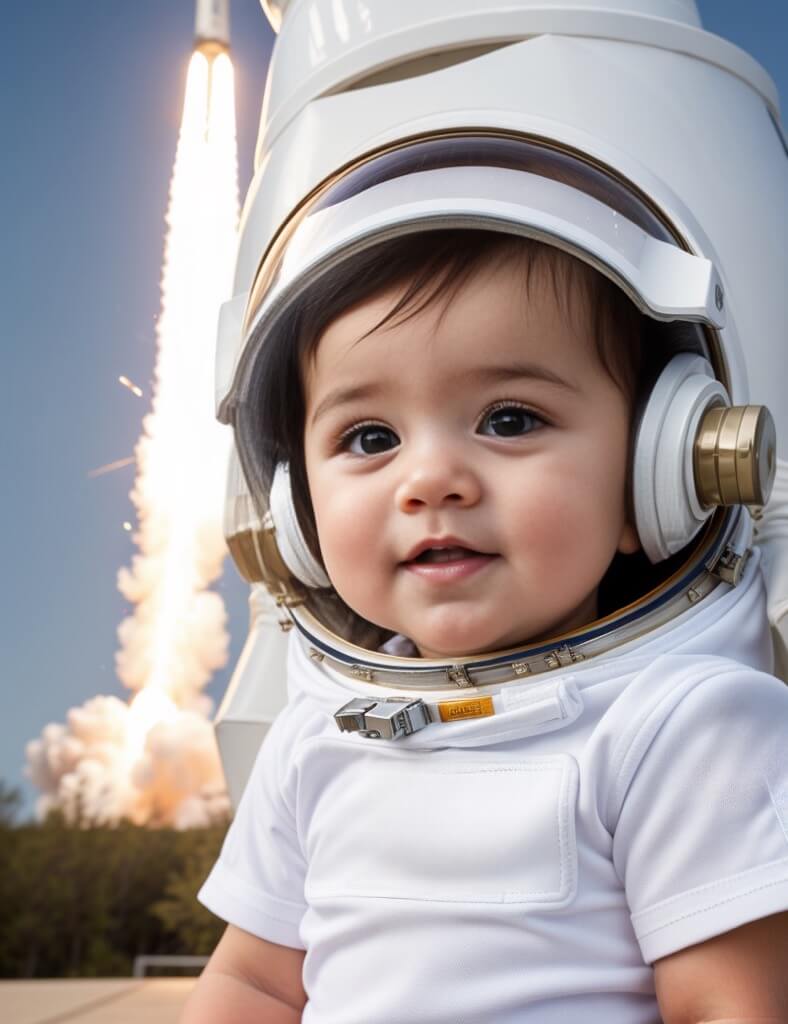cute spaceship astronaut baby filter