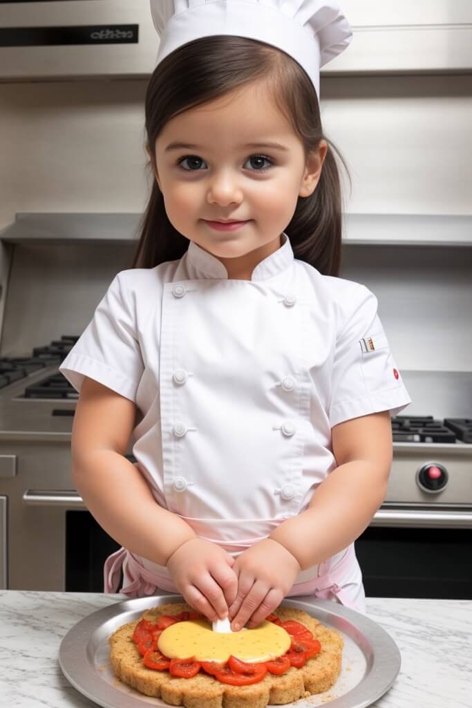 cute girl chef girl baby
