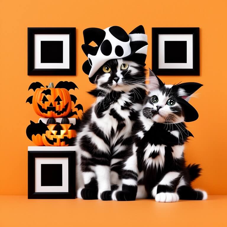 cute halloween cat qr code