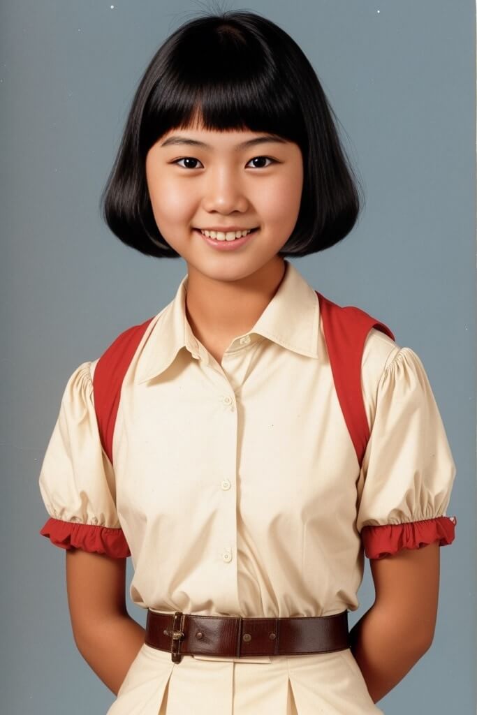 young asian girl yearbook portrait 