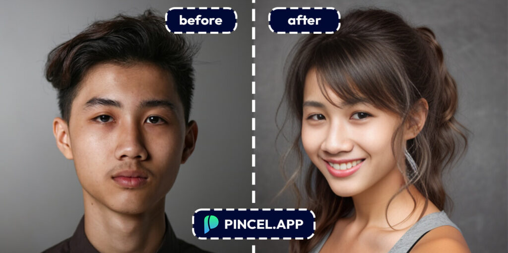 realistic gender photo transformation