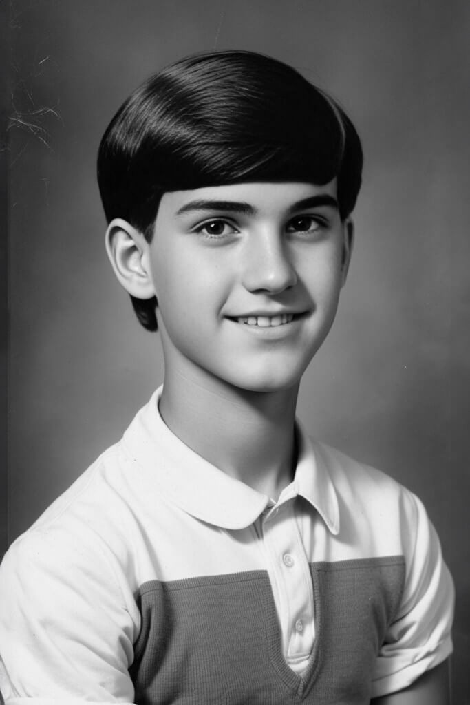 young boy yearbook photo maker