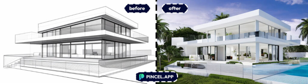 house plan to 3D photo