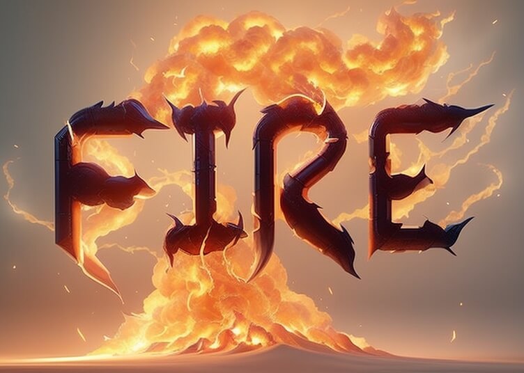 creative realistic 3D fire ffect