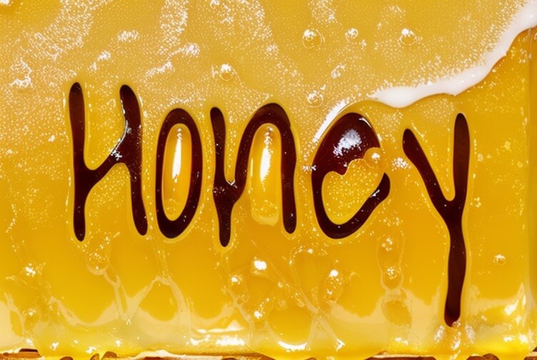 word text "honey" as if it was real
