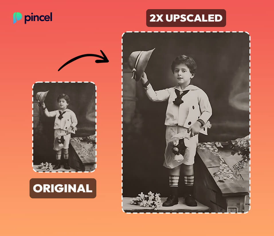 AI upscaler double photo size