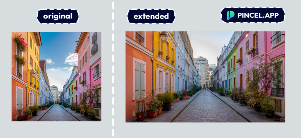 extend photo width using AI