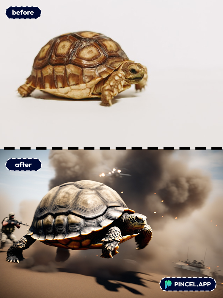 creative turtle photo effect