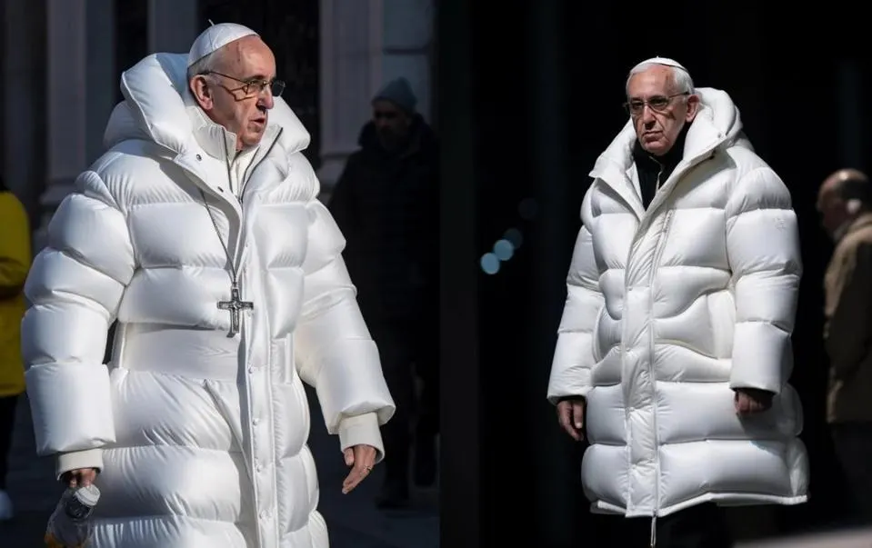 pope wearing AI generated clothes