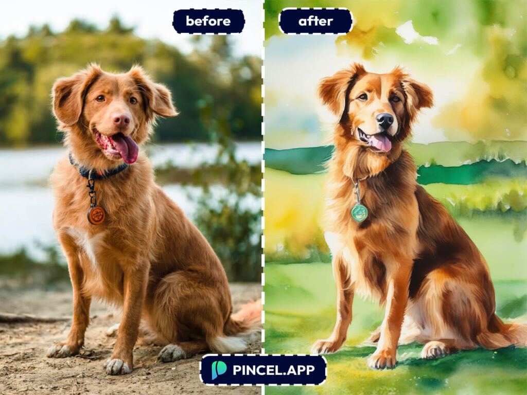 Pet portrait maker with AI art