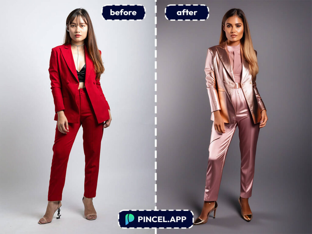 replace clothes on photo using AI dress change
