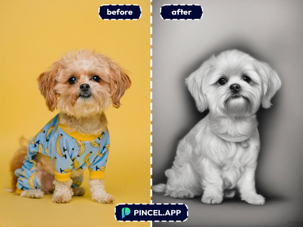 make pet art with AI portraits pincel