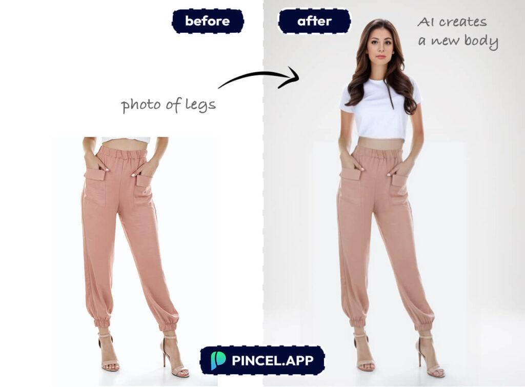 fashion photo extend with AI add upper body