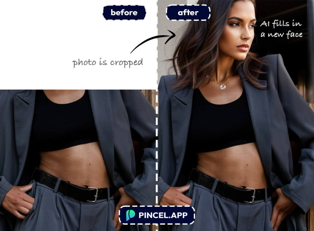 cropped fashion model restore image