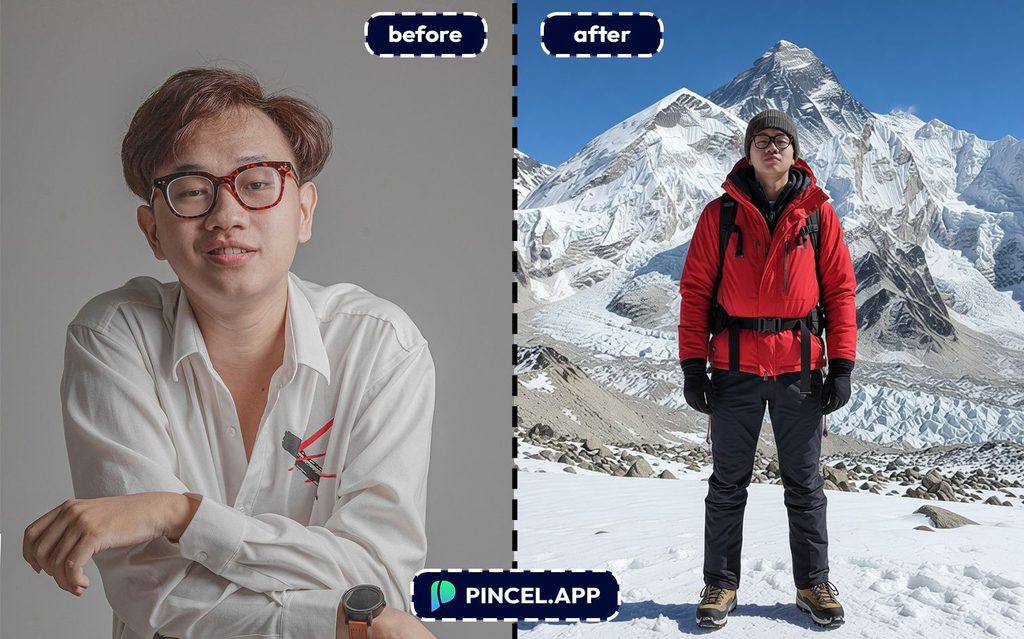 Asian man transformed into a realistic cosplay AI model.