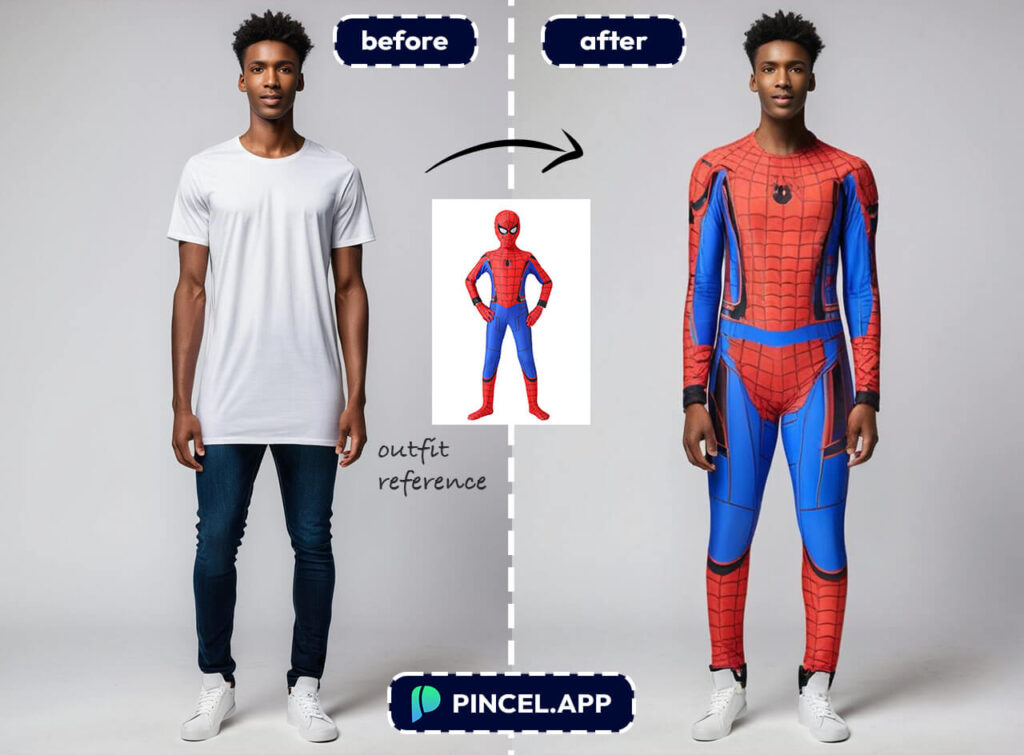 superhero spiderman costume try on