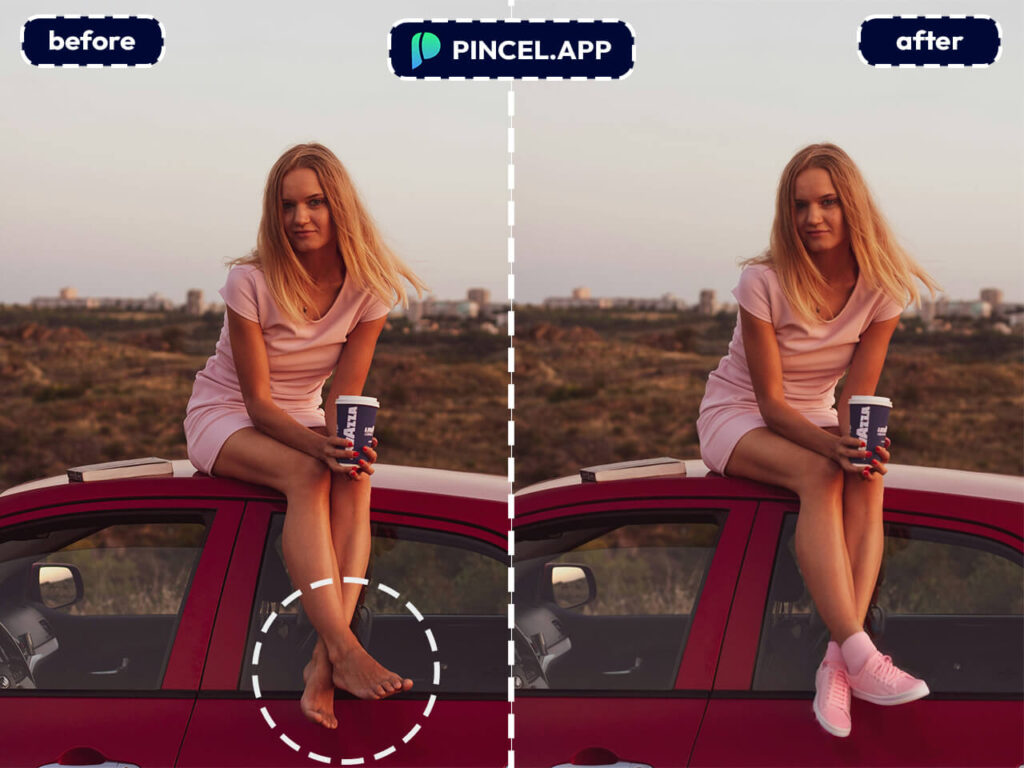 add shoes to any photo using pincel