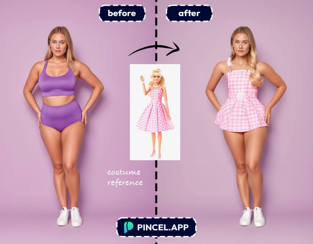 barbie costume virtually add clothes