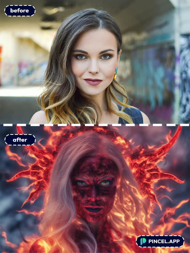 devil face filter online free