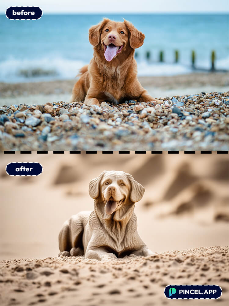 sand sculpture pet art effect