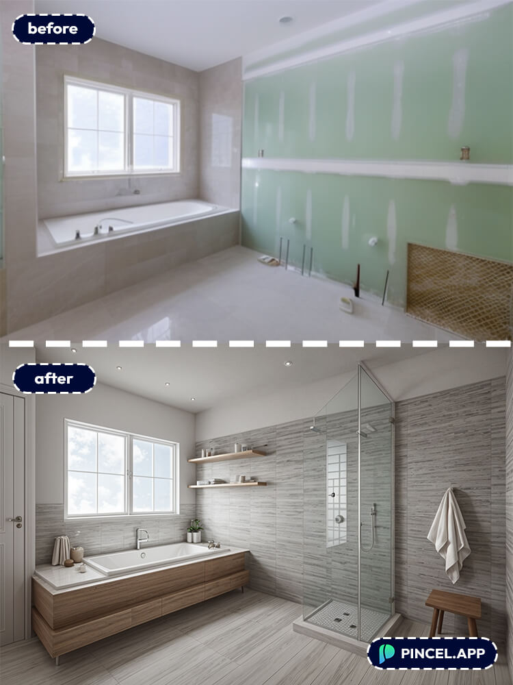 bathroom renovation online add interior design using AI