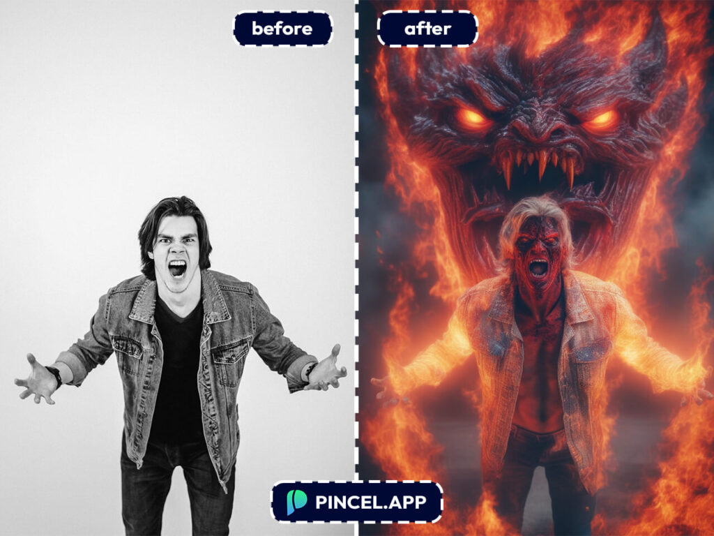 turn photo into hell effect