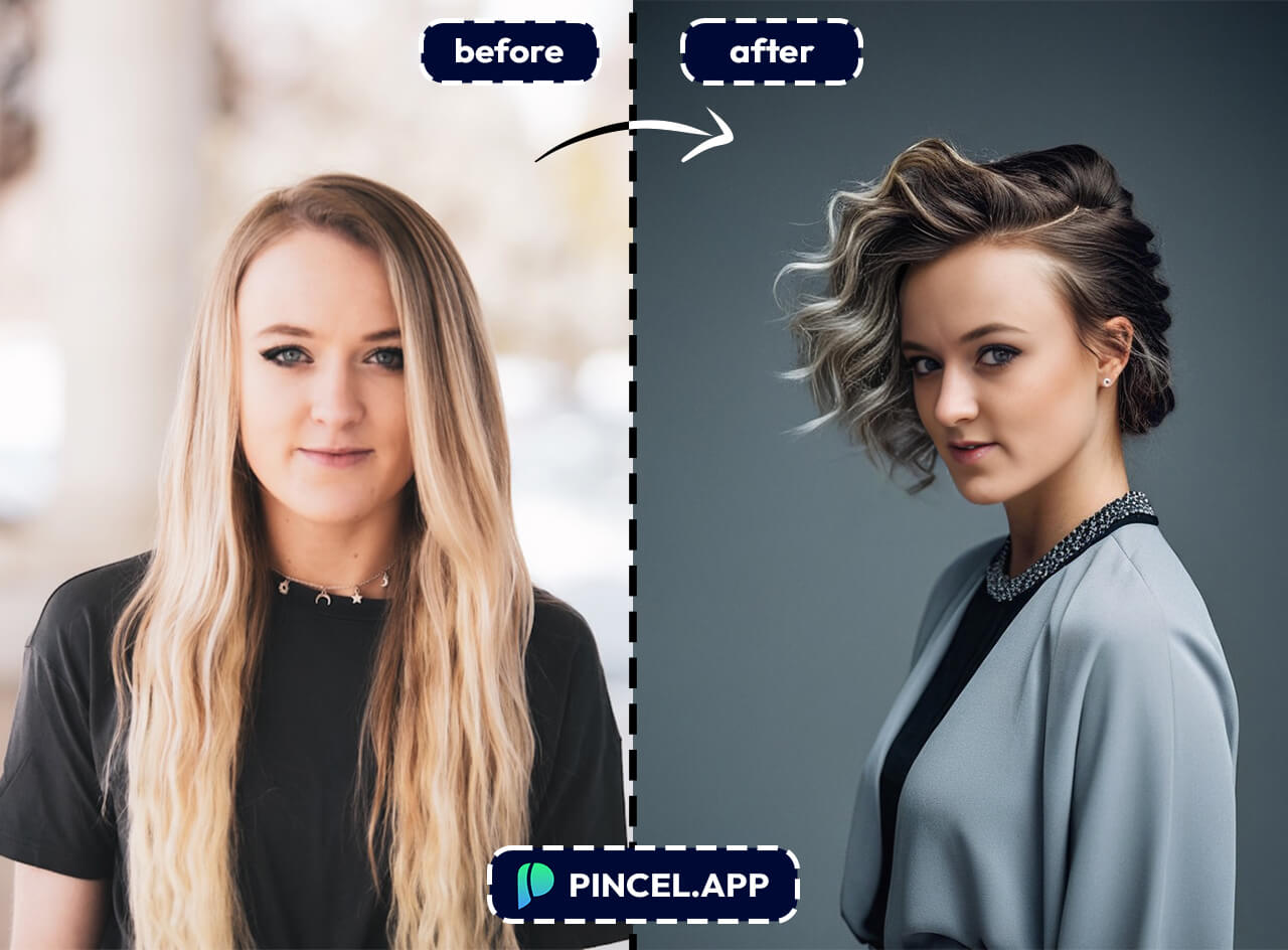 See Yourself with Wolf Cut Hairstyle Using AI Pincel