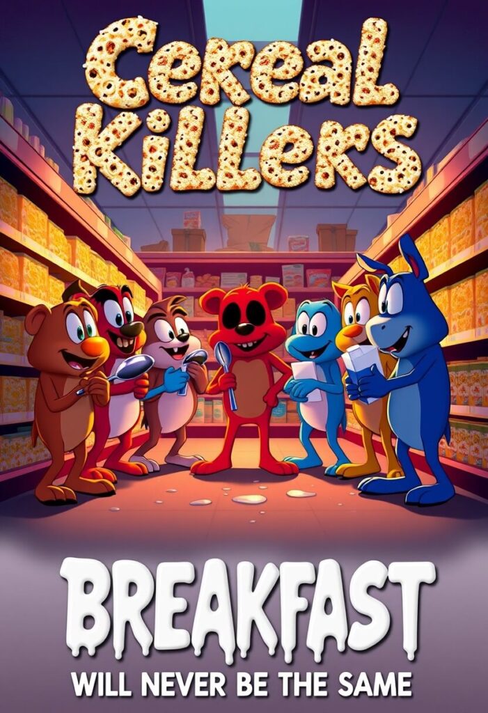 cereal killers funny animated movie poster