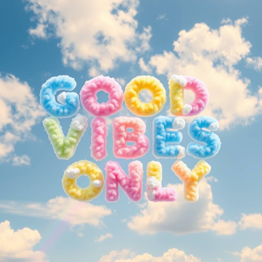 good vibes only text effect