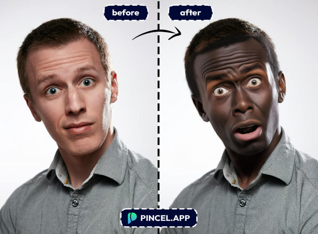 change race on photo app online with pincel