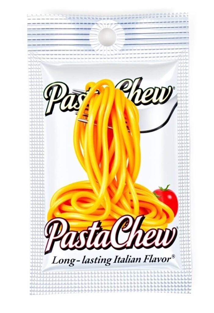 pasta chewing gum