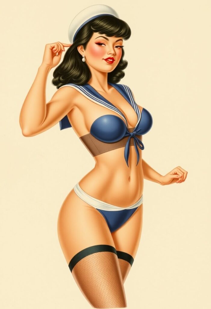 woman sailor pin up poster