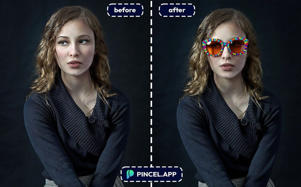 01_before-after-adding-glasses-with-pincel-AI-woman-with-dark-dress
