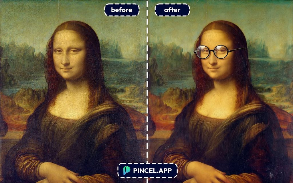 02_before-after-adding-glasses-with-pincel-AI-funny-monalisa
