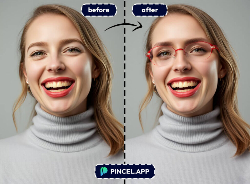 Add Glasses to a Photo Online Using AI Pincel