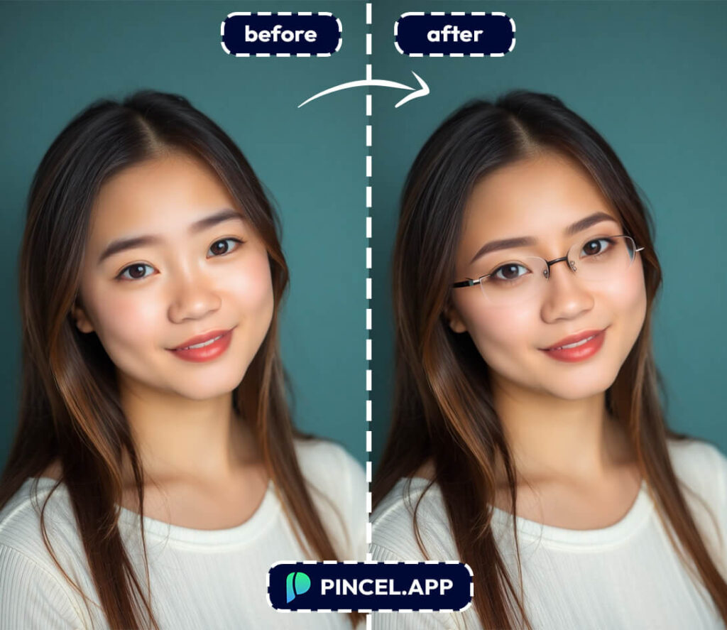 Add Glasses to a Photo Online Using AI Pincel